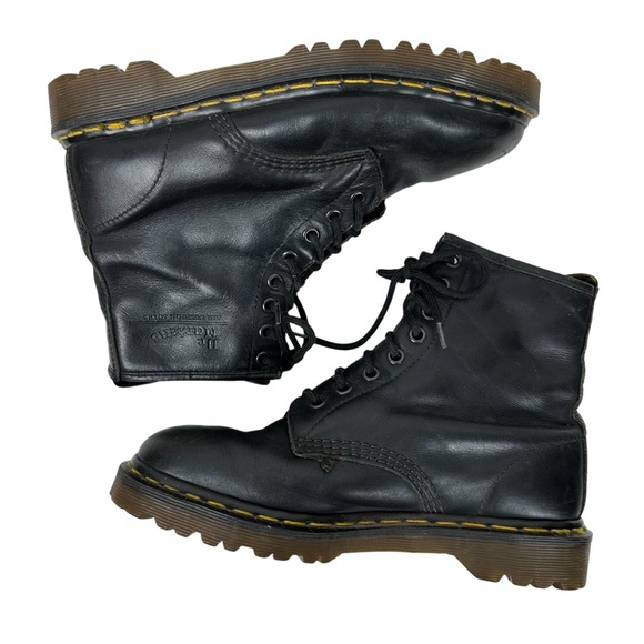 Dr. Doc Martens 1460 Made in England Black Leather Lace Up Boots - Picture 8 of 14